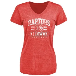 Kyle Lowry Women's Toronto Raptors Red Baseline Tri-Blend T-Shirt