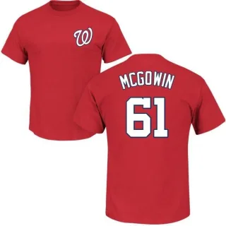 Kyle McGowin Washington Nationals Name & Number T-Shirt - Red