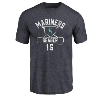 Kyle Seager Seattle Mariners Base Runner Tri-Blend T-Shirt - Navy