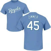 Kyle Zimmer Kansas City Royals Name & Number T-Shirt - Light Blue