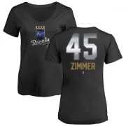 Kyle Zimmer Women's Kansas City Royals Midnight Mascot V-Neck T-Shirt - Black