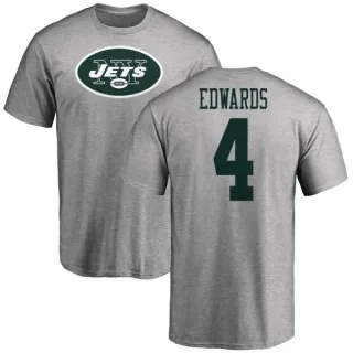 Lachlan Edwards New York Jets Name & Number Logo T-Shirt - Ash