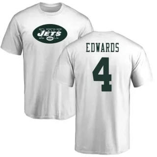 Lachlan Edwards New York Jets Name & Number Logo T-Shirt - White