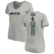 Lachlan Edwards Women's New York Jets Backer V-Neck T-Shirt - Ash