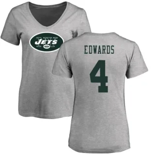 Lachlan Edwards Women's New York Jets Name & Number Logo Slim Fit T-Shirt - Ash