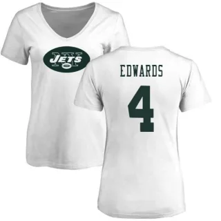 Lachlan Edwards Women's New York Jets Name & Number Logo Slim Fit T-Shirt - White