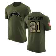 LaDainian Tomlinson Los Angeles Chargers Olive Salute to Service Legend T-Shirt