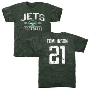 LaDainian Tomlinson New York Jets Green Distressed Name & Number Tri-Blend T-Shirt