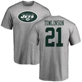 LaDainian Tomlinson New York Jets Name & Number Logo T-Shirt - Ash