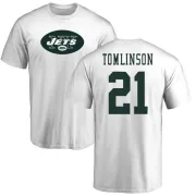 LaDainian Tomlinson New York Jets Name & Number Logo T-Shirt - White