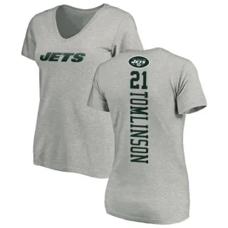 LaDainian Tomlinson Women's New York Jets Backer V-Neck T-Shirt - Ash