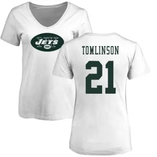 LaDainian Tomlinson Women's New York Jets Name & Number Logo Slim Fit T-Shirt - White