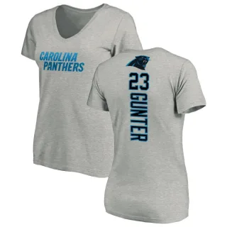 LaDarius Gunter Women's Carolina Panthers Backer V-Neck T-Shirt - Ash