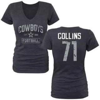 La'el Collins Women's Dallas Cowboys Name & Number Tri-Blend T-Shirt - Navy