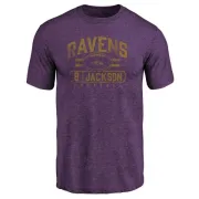 Lamar Jackson Baltimore Ravens Flanker Tri-Blend T-Shirt - Purple