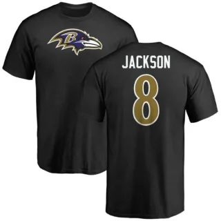 Lamar Jackson Baltimore Ravens Name & Number Logo T-Shirt - Black