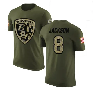 Lamar Jackson Baltimore Ravens Olive Salute to Service Legend T-Shirt