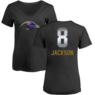 Lamar Jackson Women's Baltimore Ravens Midnight Mascot T-Shirt - Black