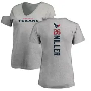 Lamar Miller Women's Houston Texans Backer V-Neck T-Shirt - Ash