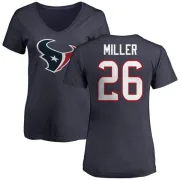 Lamar Miller Women's Houston Texans Name & Number Logo Slim Fit T-Shirt - Navy