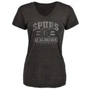 LaMarcus Aldridge Women's San Antonio Spurs Black Baseline Tri-Blend T-Shirt