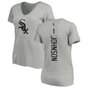 Lance Johnson Women's Chicago White Sox Backer Slim Fit T-Shirt - Ash