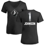 Lance Johnson Women's Chicago White Sox Midnight Mascot V-Neck T-Shirt - Black