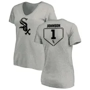 Lance Johnson Women's Chicago White Sox RBI Slim Fit V-Neck T-Shirt - Heathered Gray