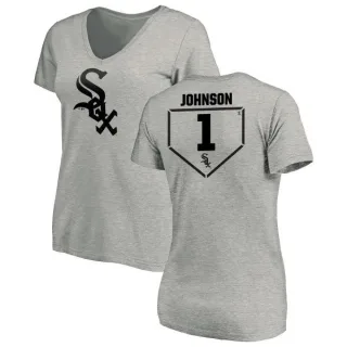 Lance Johnson Women's Chicago White Sox RBI Slim Fit V-Neck T-Shirt - Heathered Gray