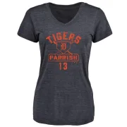 Lance Parrish Women's Detroit Tigers Base Runner Tri-Blend T-Shirt - Navy