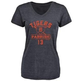 Lance Parrish Women's Detroit Tigers Base Runner Tri-Blend T-Shirt - Navy