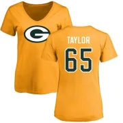 Lane Taylor Women's Green Bay Packers Name & Number Logo Slim Fit T-Shirt - Gold