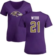 Lardarius Webb Women's Baltimore Ravens Name & Number Logo Slim Fit T-Shirt - Purple