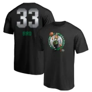 Larry Bird Boston Celtics Black Midnight Mascot T-Shirt