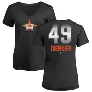 Larry Dierker Women's Houston Astros Midnight Mascot V-Neck T-Shirt - Black