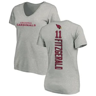 Larry Fitzgerald Women's Arizona Cardinals Backer V-Neck T-Shirt - Ash