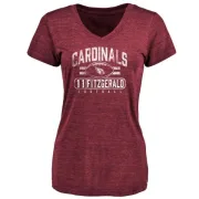 Larry Fitzgerald Women's Arizona Cardinals Flanker Tri-Blend T-Shirt - Maroon