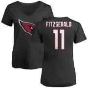 Larry Fitzgerald Women's Arizona Cardinals Name & Number Logo Slim Fit T-Shirt - Black