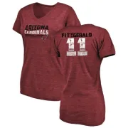 Larry Fitzgerald Women's Arizona Cardinals Retro Tri-Blend V-Neck T-Shirt - Cardinal