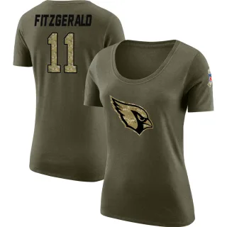 Larry Fitzgerald Women's Arizona Cardinals Salute to Service Olive Legend Scoop Neck T-Shirt