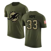 Larry Hope Miami Dolphins Olive Salute to Service Legend T-Shirt