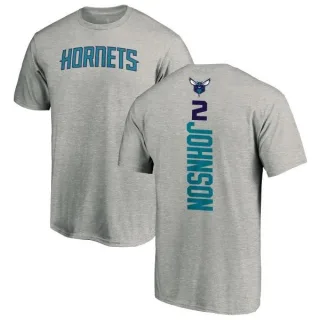 Larry Johnson Charlotte Hornets Ash Backer T-Shirt