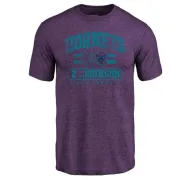 Larry Johnson Charlotte Hornets Purple Baseline Tri-Blend T-Shirt