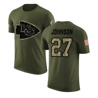 Larry Johnson Kansas City Chiefs Olive Salute to Service Legend T-Shirt