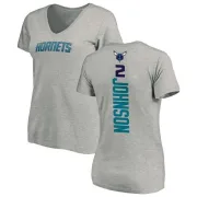 Larry Johnson Women's Charlotte Hornets Ash Backer T-Shirt