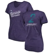 Larry Johnson Women's Charlotte Hornets Purple Sideline Tri-Blend V-Neck T-Shirt