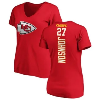 Larry Johnson Women's Kansas City Chiefs Backer Slim Fit T-Shirt - Red