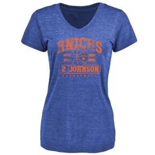 Larry Johnson Women's New York Knicks Royal Baseline Tri-Blend T-Shirt