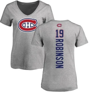 Larry Robinson Women's Montreal Canadiens Backer T-Shirt - Ash