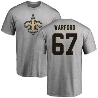 Larry Warford New Orleans Saints Name & Number Logo T-Shirt - Ash